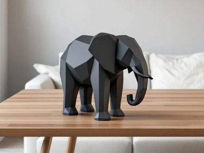 Low Poly Fil Heykeli